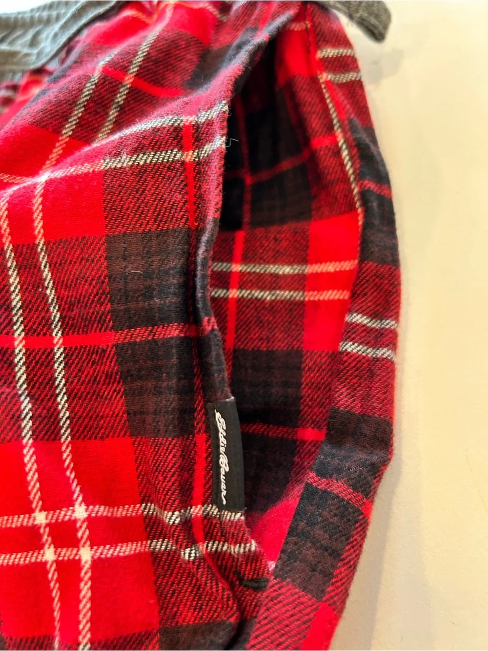 Eddie Bauer Plaid Flannel Sleep Pants Size Large Men's Red Black Gray Pajama